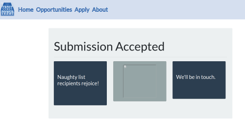 Application Submitted Page