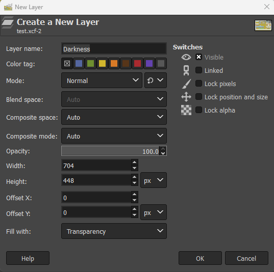 New Layer Dialog